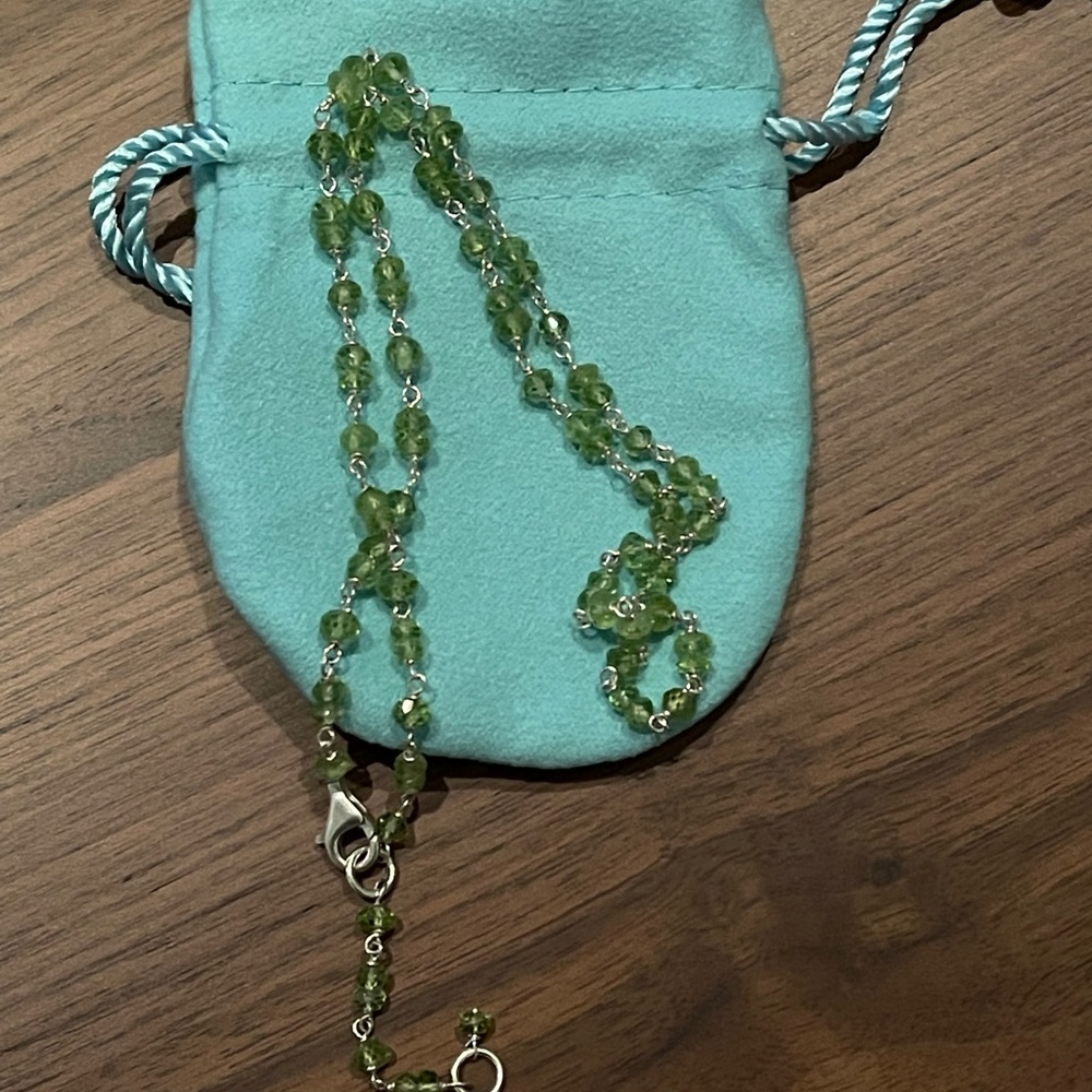 Gorgeous green peridot gemstones on adjustable 16-18 inch necklace